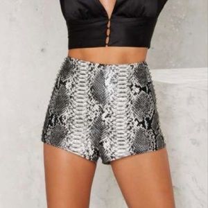 Nasty gal snakeskin leather shorts